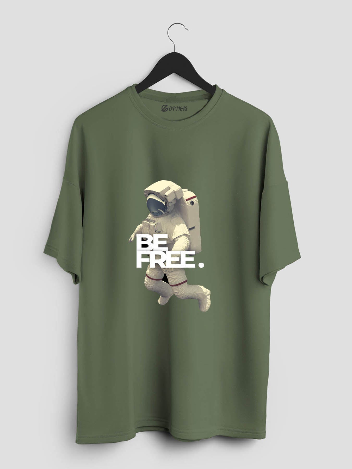 Oversized Be Free Green T-Shirt