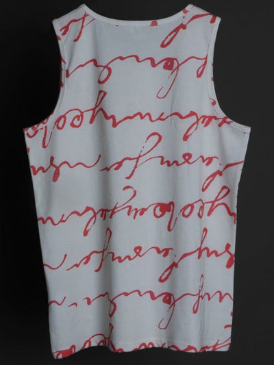 Letter Stripes Print Tank Tops