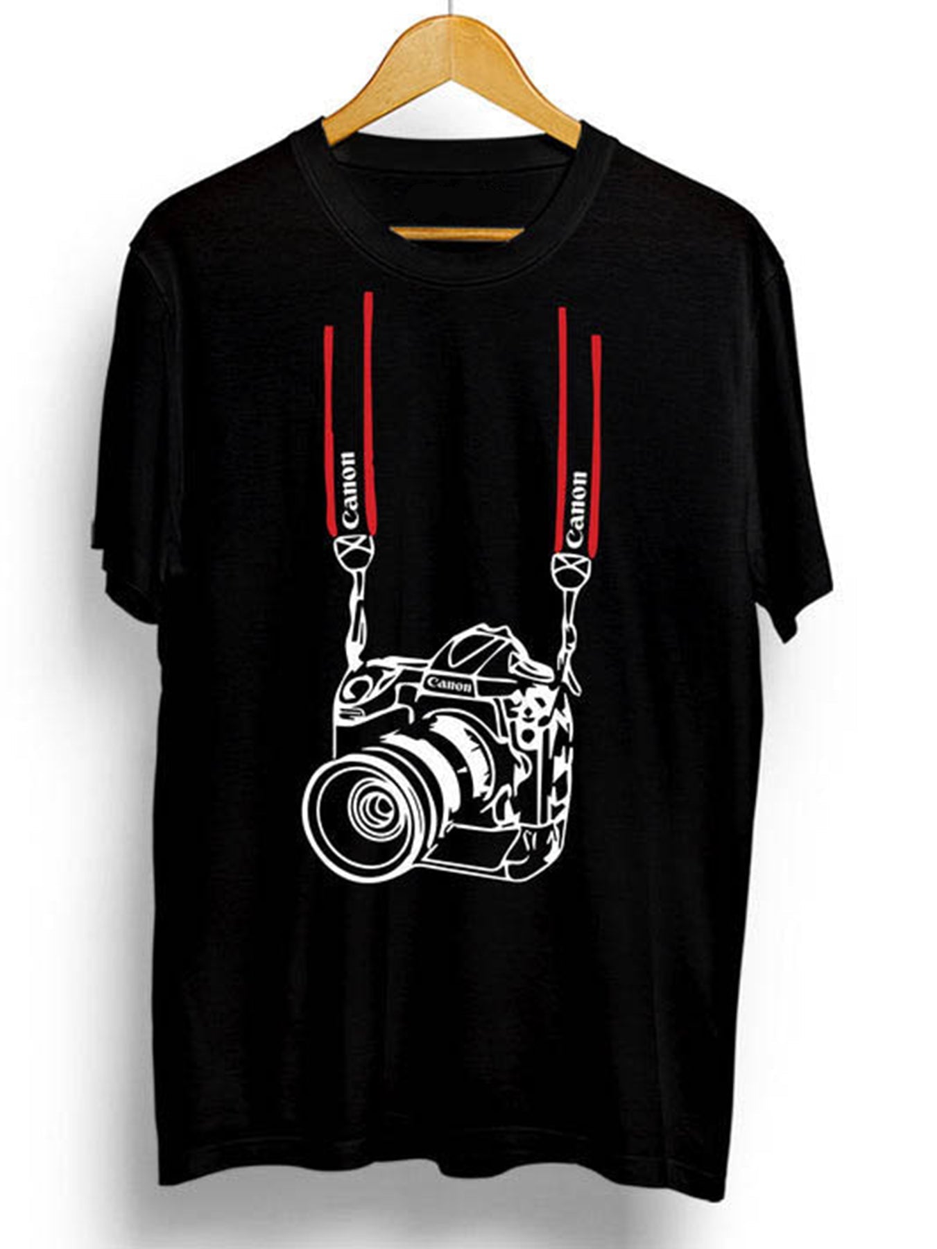 Stylish Camera Half Sleeve Cotton T Shirt